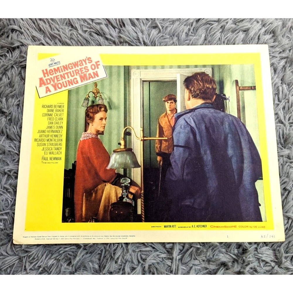Hemingways Adventures of a Young Man 1962 Lobby Card Movie‎ Posters Adventure